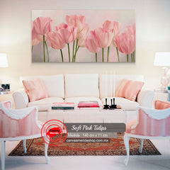 Soft Pink Tulips - Canvas Mérida Fine Print Art