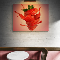 Strawberry Milkshake - Canvas Mérida Fine Print Art