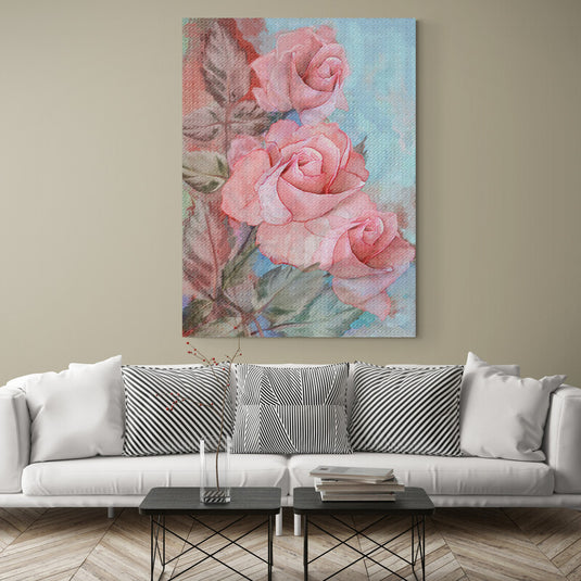 Pintura de rosas en acuarela