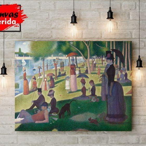 Tarde de Domingo en la Isla de la Grande - Jatte Georges Seurat - Canvas Mérida Fine Print Art