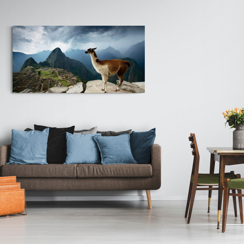 The Alpaca in Machu Picchu - Canvas Mérida Fine Print Art