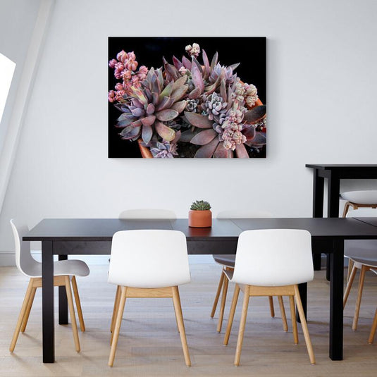Pintura de suculentas violetas