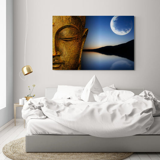 The Buddha and the Moon - Canvas Mérida Fine Print Art