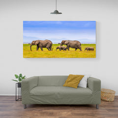 The Walk of the Elephants - Canvas Mérida Fine Print Art