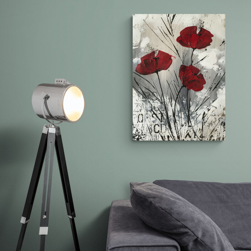Three Red Poppies - Canvas Mérida Fine Print Art