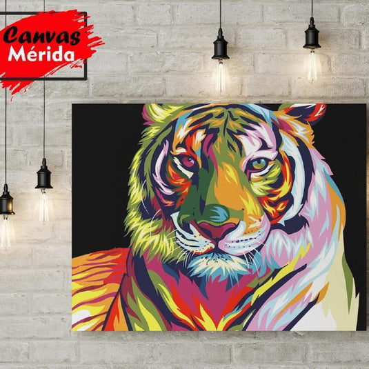 Tiger Watercolor - Canvas Mérida Fine Print Art