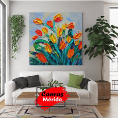 Tulipanes en Relieve 2 - Canvas Mérida Fine Print Art