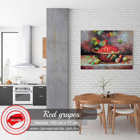 Uvas Rojas - Canvas Mérida Fine Print Art