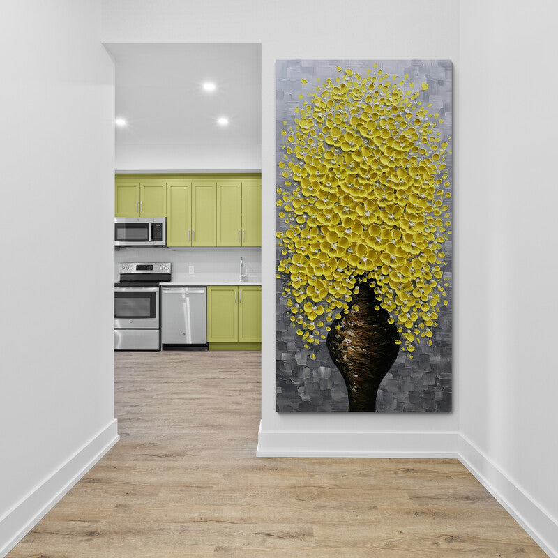 Vase with yellow flowers - Canvas Mérida Fine Print Art