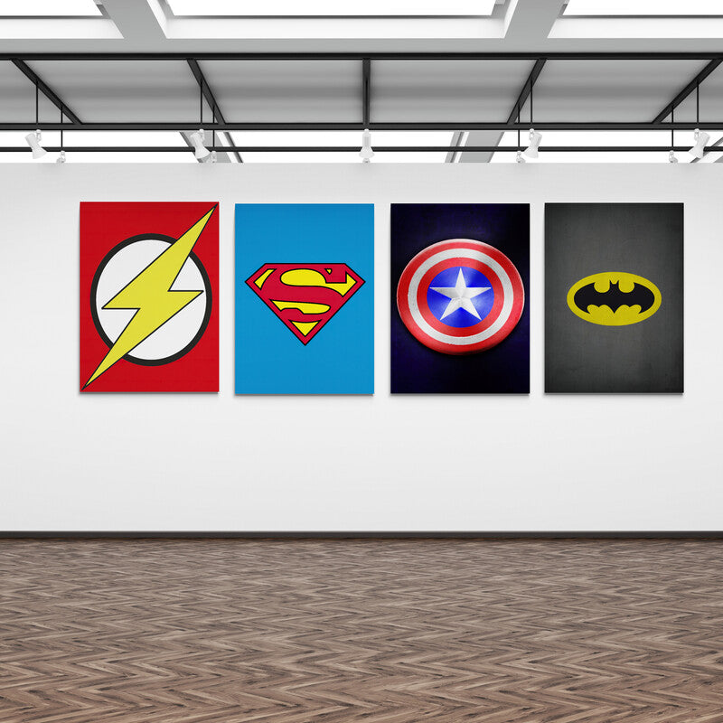 Set Logos Super Heroes - Canvas Mérida Fine Print Art