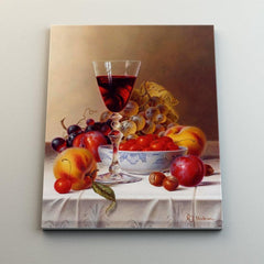 Wine and Fruits - Canvas Mérida Fine Print Art