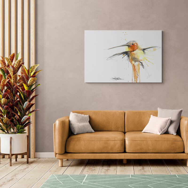 Yellow Breasted Hummingbird - Canvas Mérida Fine Print Art