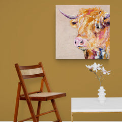 Yellow Cow - Canvas Mérida Fine Print Art