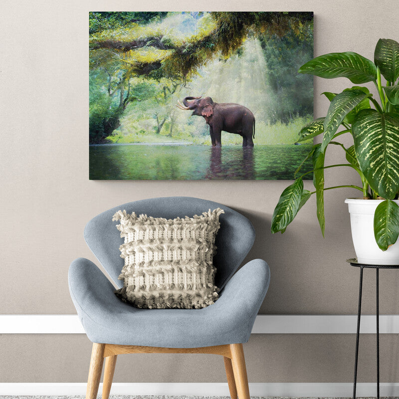 Elefante en un bosque de Tailandia - Canvas Mérida Fine Print Art