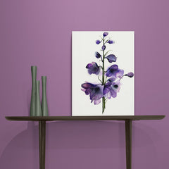 Pintura de flor de campanilla en tonos violetas