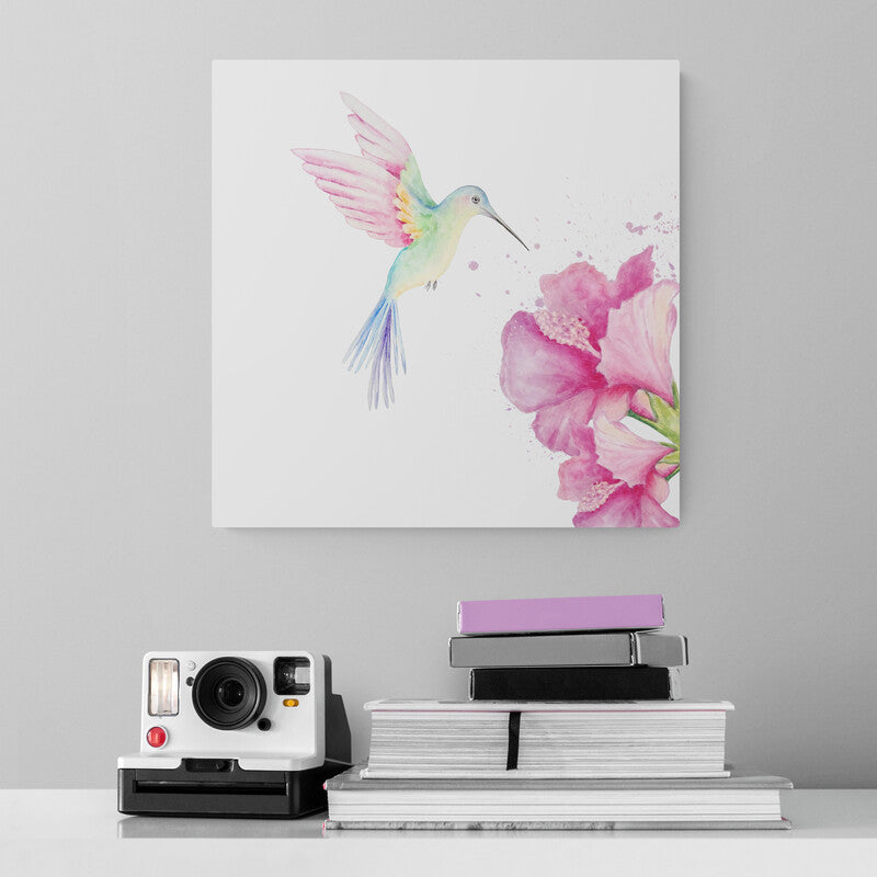 Hummingbird in Flower - Canvas Mérida Fine Print Art