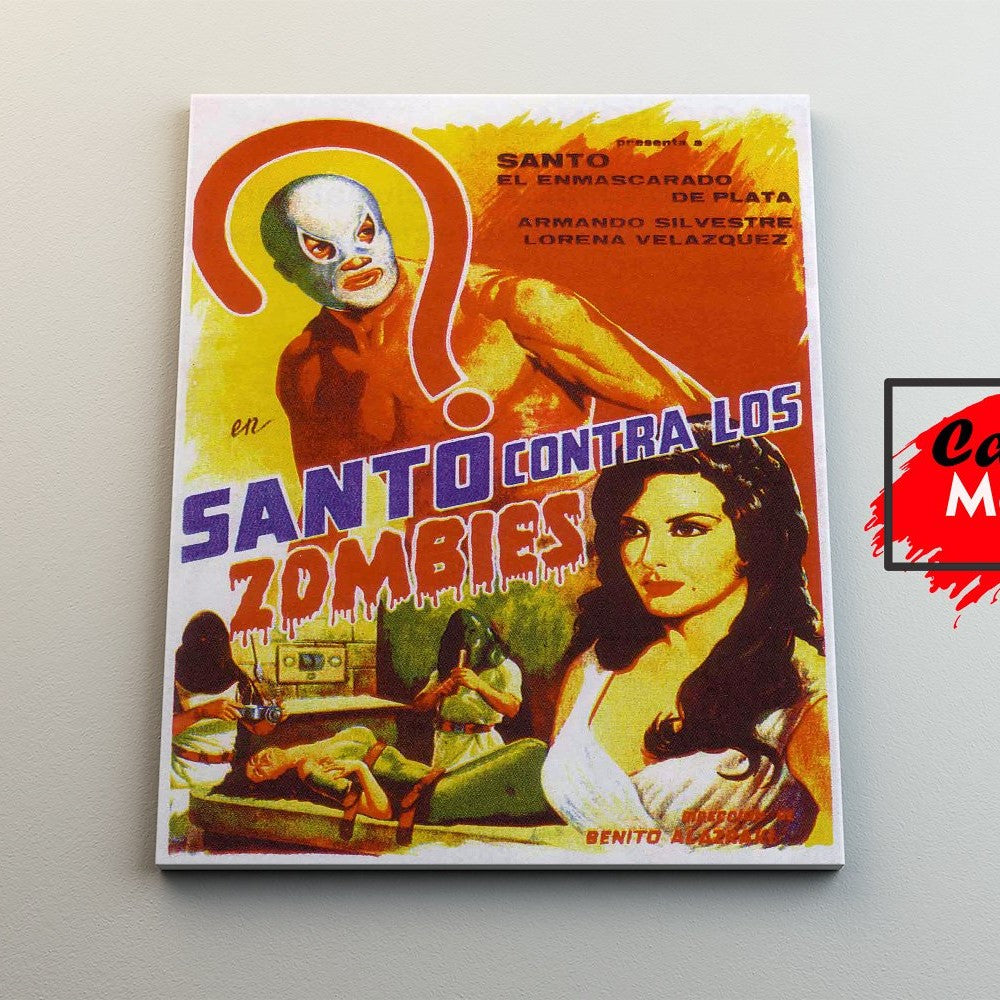 Santo Contra los Zombies Poster - Canvas Mérida Fine Print Art