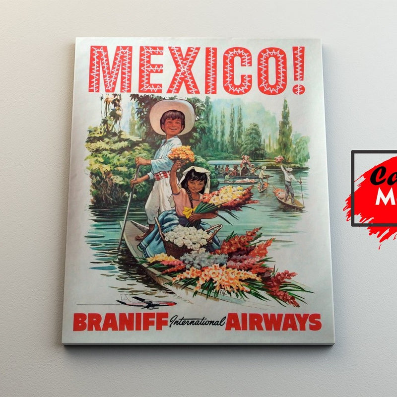 Publicidad Aerolínea México - Canvas Mérida Fine Print Art