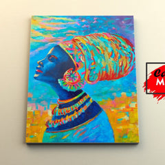 Mujer Africana en Colores - Canvas Mérida Fine Print Art