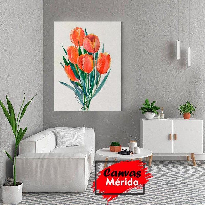 Ramo de Tulipanes en Naranja - Canvas Mérida Fine Print Art
