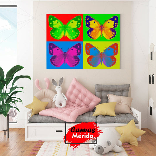 Mariposas en Arte Pop de Colores Vivos