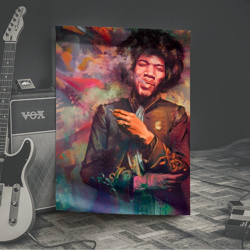 Jimi Hendrix - Canvas Mérida Fine Print Art