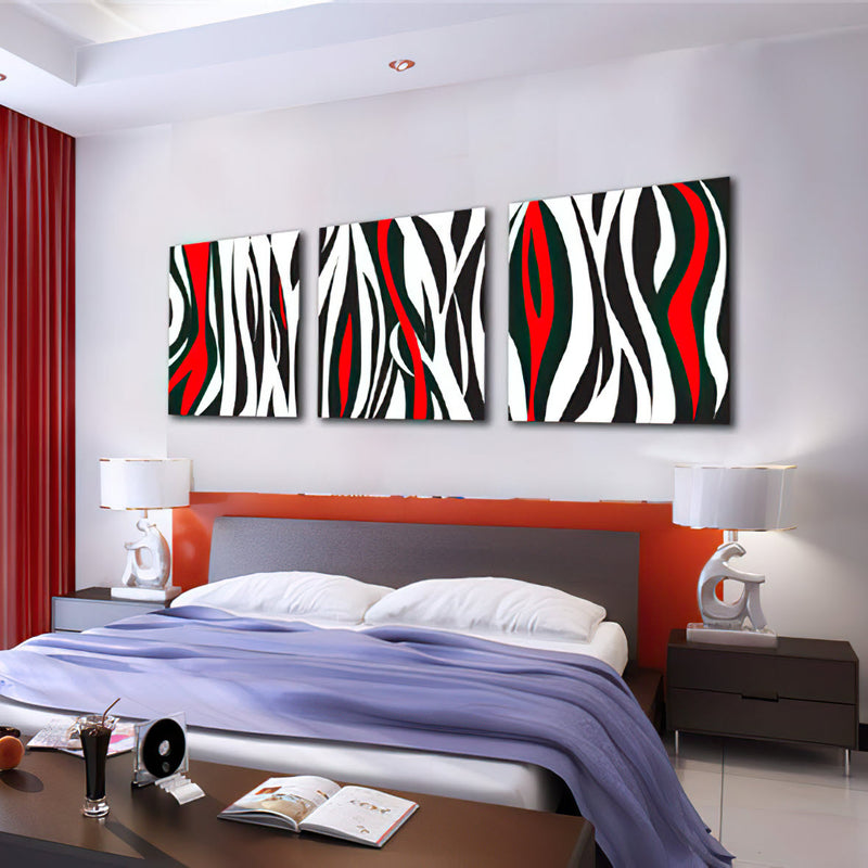 Red zebra (set) - Canvas Mérida Fine Print Art